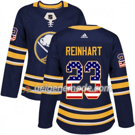 Dame Eishockey Buffalo Sabres Trikot Sam Reinhart 23 Adidas 2017-2018 Marineblau USA Flag Fashion Authentic